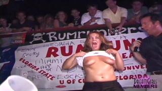 Hot Coeds Bare Tits & Ass in Crowd Roaring Wet T Contest Part 1 6