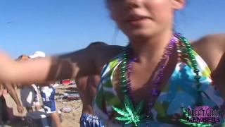 Coed Freak Dance Party & Bare Titties on the Beach 11