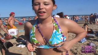 Coed Freak Dance Party & Bare Titties on the Beach