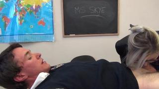 MILF TEACHER WITH BIG TITS GIVES BLOWJOB TO a TEENAGE BOY STUDENT 11