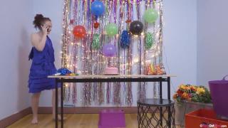 Curly Redheaded Party Planner Cherrie Sits down onto Cake and Masturbates 1
