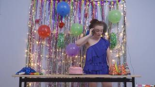Curly Redheaded Party Planner Cherrie Sits down onto Cake and Masturbates 3