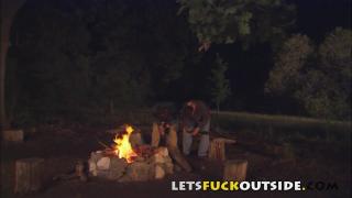 Lets Fuck outside - Petite Brunette Fucked around a Camp Fire 3