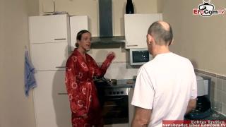 German Normal Couple with Hot Housewife Fucks in Kitchen until Cumshot 1