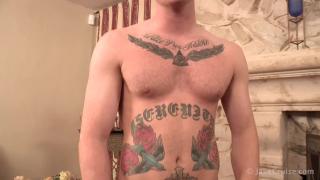 Tattooed and Hung Brian Banks Strokes a Load for us to Watch 3