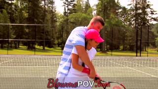 Blow me POV - Petite Blonde Tennis Player gives Coach a BJ 3