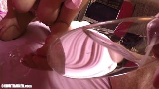 Huge Natural MILF Melons! Amateur Britney Sucks & Swallows a Glass of Gooey Cock Snot 12