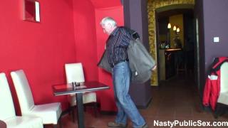 Horny Waitress Fucked by old Pervert in a Pub 1