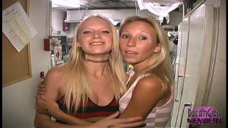 Two Hot Blonde Club Flashers make out Night 8