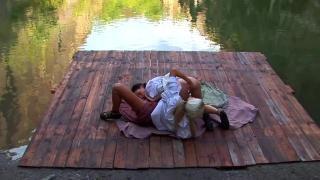 Two Beautiful Lesbian Teens with Big Tits and Tight Pussy having Lesbian Sex on a Raft 6