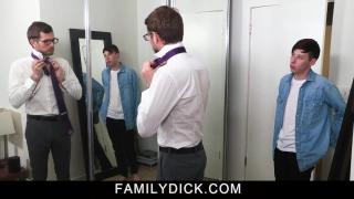 Daddy Sticks his Cock in Stepsons Mouth and Ass before his Meeting 2