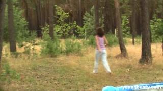 Teen with Big Natural Tits alone in the Woods 3