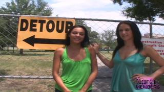 Very Risky Public Flashing with two Hot Freaks 1