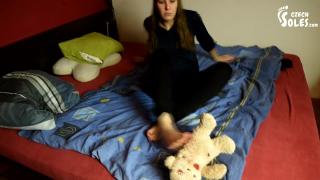 Foot Smothering and Trampling Teddy Bear (czech Soles, Foot Domination, Femdom, Bare Feet) 8