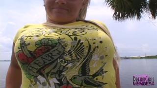 Risky Public Flashing with Awesome Tit Blonde 2