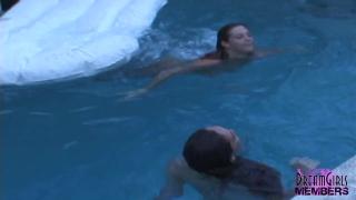 Pierced Pussy Freaks Frolic Naked in my Pool 12