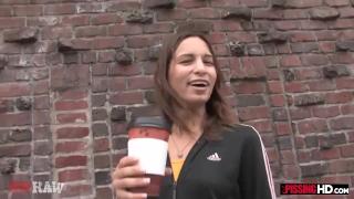 Thin Brunette Amber Rayne becomes a Human Urinal 2