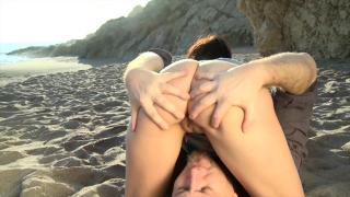 Brunette PAWG Teen Step Daughter Sucks and Rides her Dad's Dick on the Beach 11