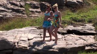 Two Big Booty Lesbian Teens Sucking and Liking each Other's Pussy in a Public Beach 2