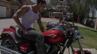 Ripped Stud Kevin Crows Jacks his Big Cock on Motorcycle 3