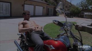 Ripped Stud Kevin Crows Jacks his Big Cock on Motorcycle 4