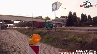 Public Sex on a Fuckdate next to a Highway with Fat Black-haired German Woman 9