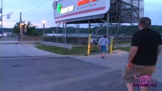 Group of Party Girls Flash Atop a Highway Billboard 3