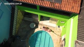 Amazing Videos made with DRONE in São Paulo Catches Couple Fucking in the Garden next to the Pool 10