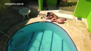 Amazing Videos made with DRONE in São Paulo Catches Couple Fucking in the Garden next to the Pool 11