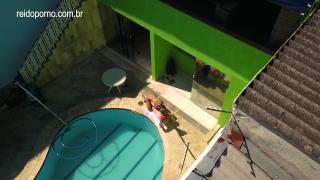 Amazing Videos made with DRONE in São Paulo Catches Couple Fucking in the Garden next to the Pool 2