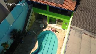 Amazing Videos made with DRONE in São Paulo Catches Couple Fucking in the Garden next to the Pool 7