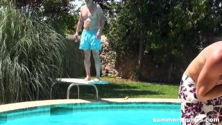 Cute Flexible Redhead Fucked by Huge Dick at the Pool - SummerSinners 3