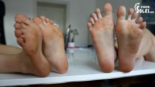 Foot Size Rivalry and Comparing on Workplace (office Feet, Big Feet, Small Feet, Foot Teasing, Toes) 12