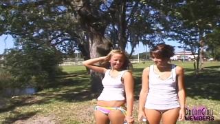 Crazy Girls do Topless Jumping Jacks in a Public Park 11