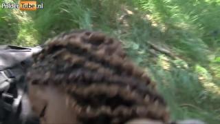 Ebony Teen with Perky Small Tits Fucks a Big Dick POV in Public and Gets Cum on her Big Ass 12