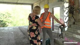 Bossy old BBW Finds A  Dirty Construction Worker -  2