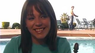 Busty Brunette Wife Gets Fucked by a Pool Attendant in Front of her Husband 1