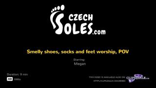 Smelly Shoes, Socks and Feet Worship, POV (long Toes, Foot Smelling, Foot Worship, Foot POV, Soles) 1
