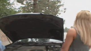 Sexy Blonde with the Car Stopped is Helped by a Stranger who then wants to Reward her Hot and Wet Cu 2