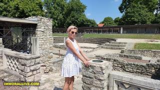 BUSTY BLONDE STEP MOM GOES to the ROMAN RUINS with HER SON LEARNS SOMETHING NEW! 1