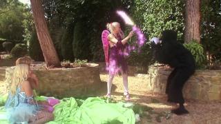Horny Blonde Fairies with Wings Fucked by Big Hairy Kong in an Orgy 9