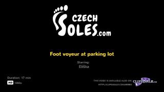 Foot Voyeur at Parking Lot (big Feet, Eliška Feet, Foot Worship, Foot Tease, Czech Soles, Sexy Toes) 1