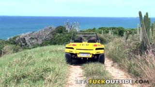 Let's Fuck outside - Babes Fuck on the Rock & get Caught 2