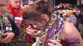 Mardi Gras first Timer Shows Tits & Pussy 2