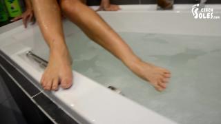 Stepsister's Feet in Bath (Satin Bloom Feet, Foot Play, Foot Teasing, Small Feet, High Arches, Toes) 8