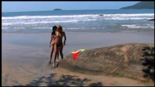 Two Young Big Booty Beach Models Fucking each other using a Tiny Dildo 4