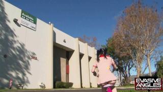 EVASIVE ANGLES Girl Scout Scary Bike Rides Scene 3. Violet Snow makes a new Friend on her Bike Ride. 1