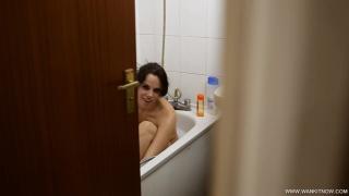 Dirty Brunette Fingers herself in the Bath while Talking Dirty to you 2