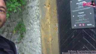 Public Sex at a Monument with German Slut and Sperm Walk with Inseminated Face 11