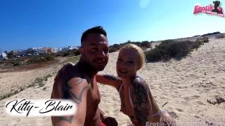 Secret Blowjob on a Public Beach on Vacation from Dirty Young Slut in Bikini 2